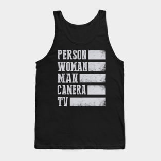 Person Woman Man Camera Tv Cognitive Test Shirt Trump Words 5 0 Tank Top